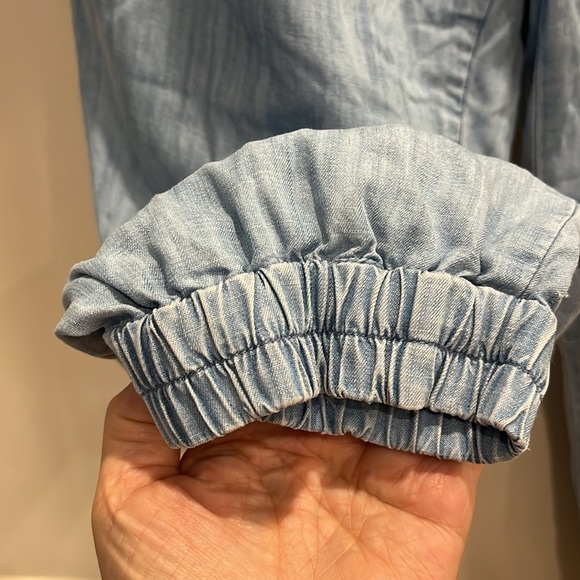 EUC Talulah of Aritzia chambray blue 10% lyocell jogger style jumpsuit - Picture 7 of 12